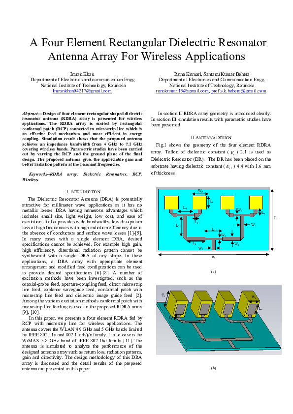 (PDF) A four element rectangular dielectric resonator antenna array for ...