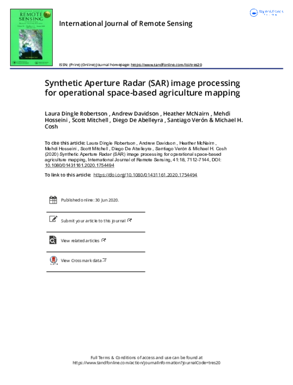 (PDF) Synthetic Aperture Radar (Sar) Image Processing Using Hybrid ...