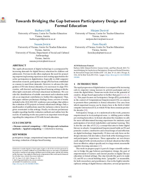 (PDF) Towards Bridging the Gap between Participatory Design and Formal ...