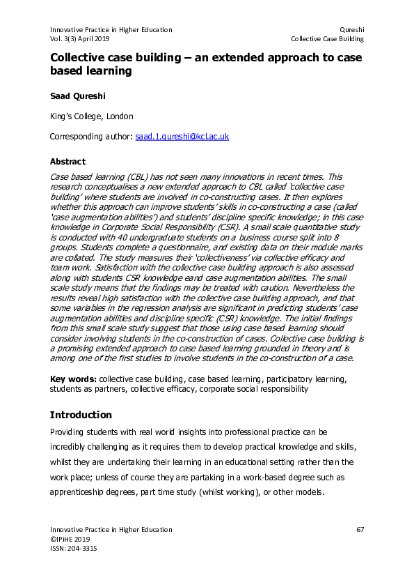 (PDF) Collective case building – an extended approach to case based ...