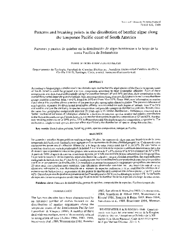 (PDF) Patterns and breaking points in the distribution of benthic algae ...