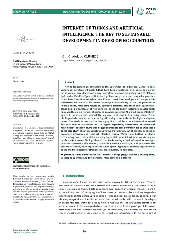 (PDF) INTERNET OF THINGS AND ARTIFICIAL INTELLIGENCE: THE KEY TO ...