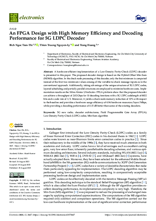 (PDF) An FPGA Design with High Memory Efficiency and Decoding ...