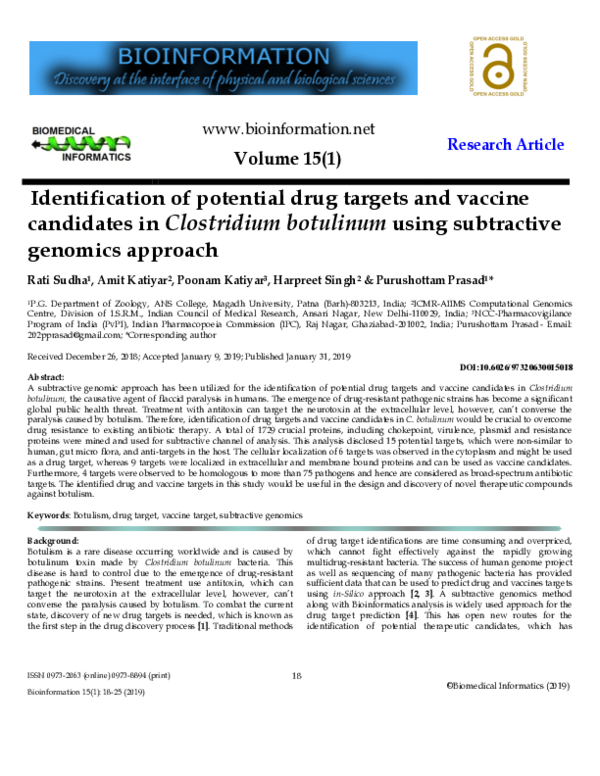(PDF) Identification of potential drug targets and vaccine candidates ...