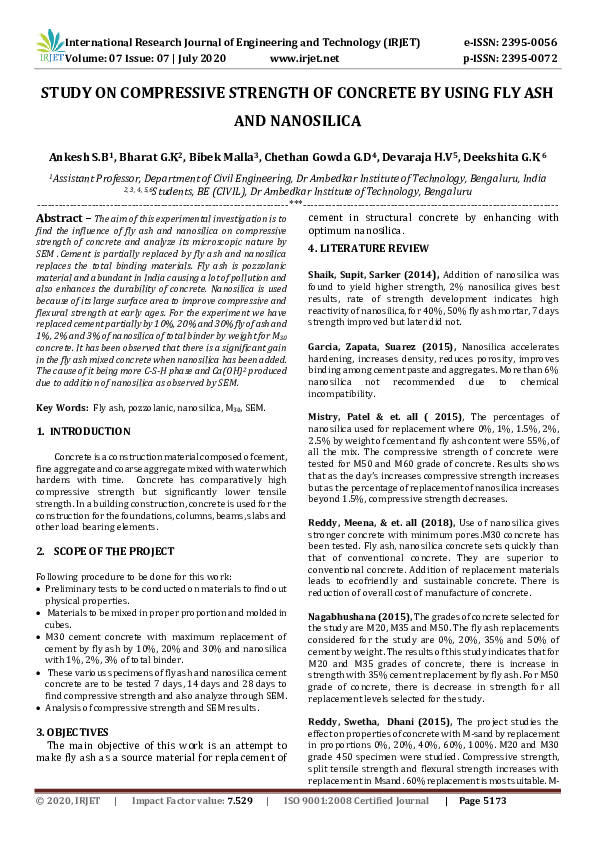 (PDF) Study on Compressive Strength of Concrete by Using Fly Ash and ...
