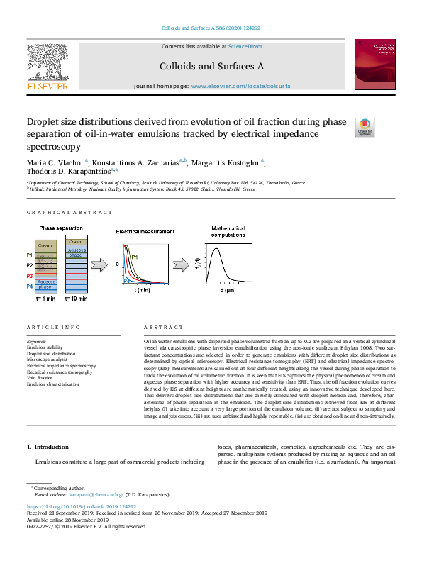(PDF) Droplet size distributions derived from evolution of oil fraction ...