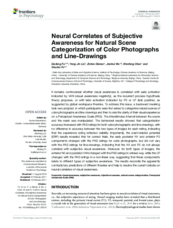 (PDF) Neural Correlates of Subjective Awareness for Natural Scene ...