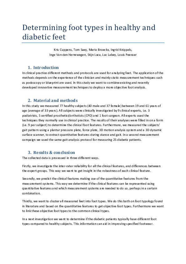 (PDF) Determining foot types in healthy and diabetic feet