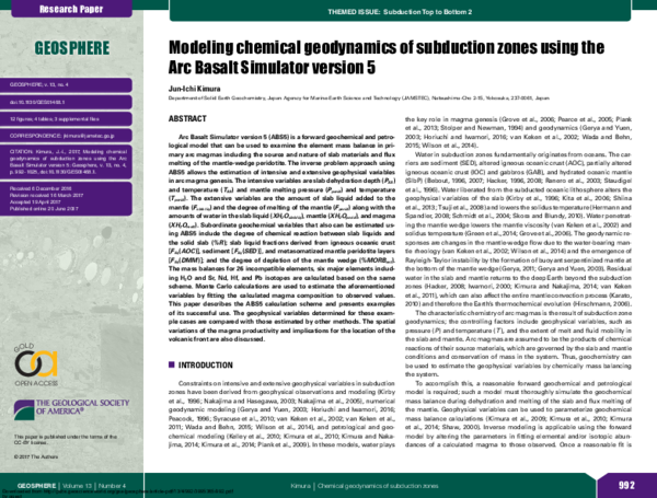 (PDF) Modeling chemical geodynamics of subduction zones using the Arc ...