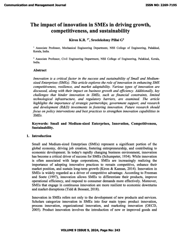 (PDF) The impact of innovations in SMEs in driving growth ...