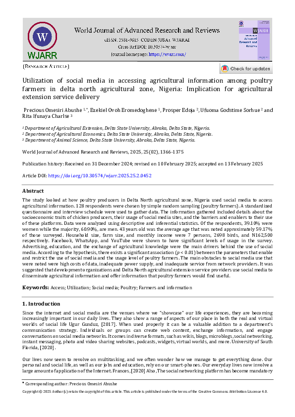 (PDF) Utilization of social media in accessing agricultural information ...