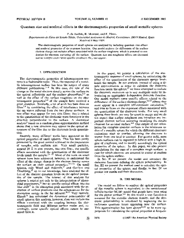 (PDF) Quantum size and nonlocal effects in the electromagnetic ...