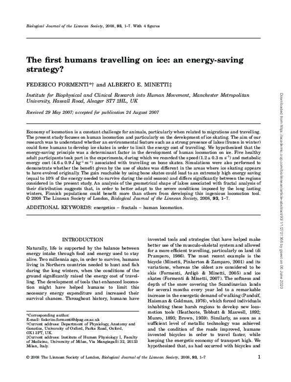 (PDF) The first humans travelling on ice: an energy-saving strategy?