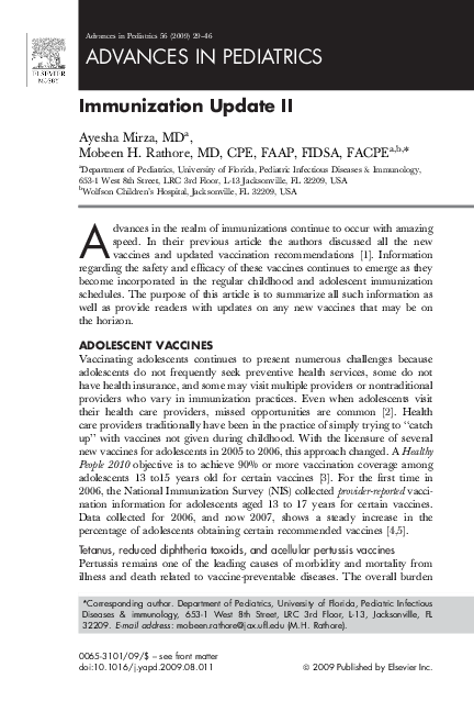 Immunization Update II