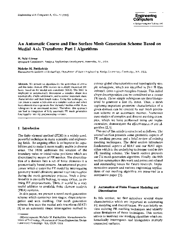 (PDF) An automatic coarse and fine surface mesh generation scheme based ...