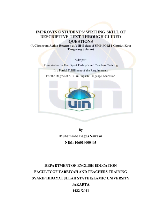 (PDF) Improving students' writing skill of descriptive text through ...