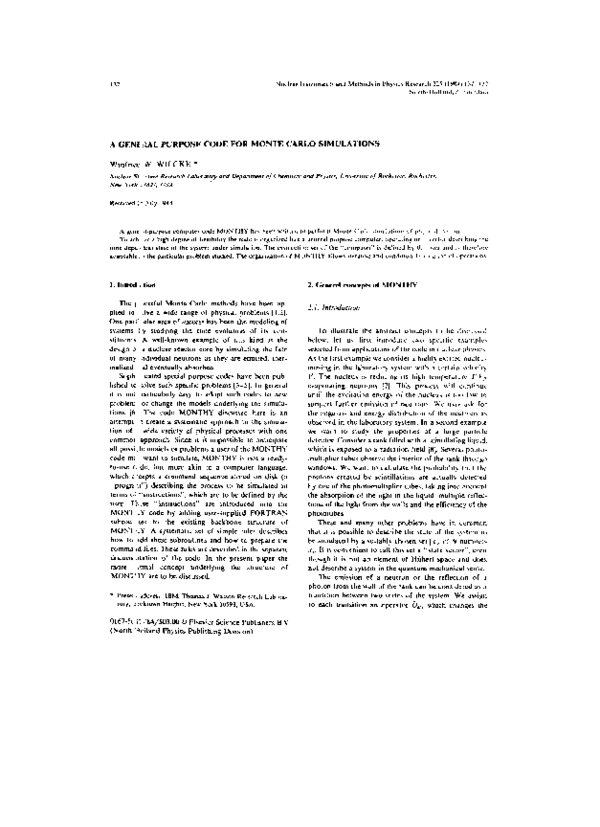 (PDF) A general purpose code for Monte Carlo simulations