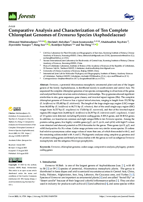 (PDF) Comparative Analysis and Characterization of Ten Complete ...