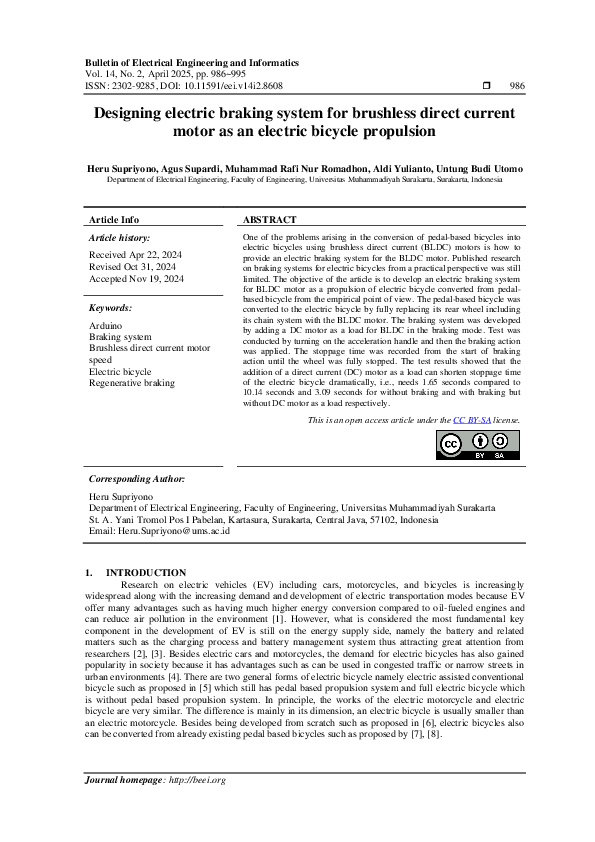(PDF) Designing electric braking system for brushless direct current ...