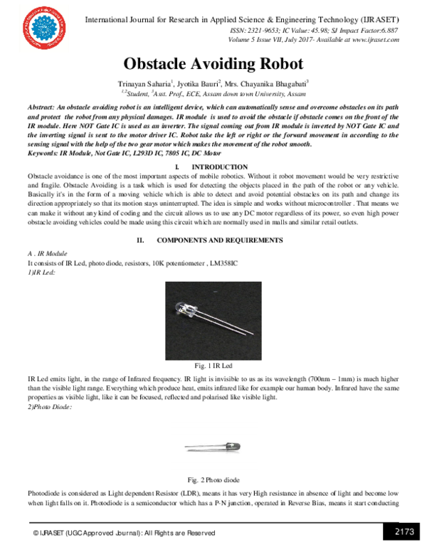 (PDF) Obstacle Avoiding Robot