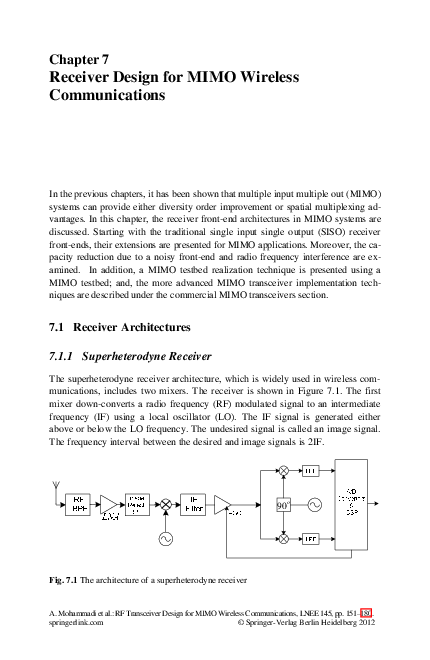(PDF) Receiver Design for MIMO Wireless Communications