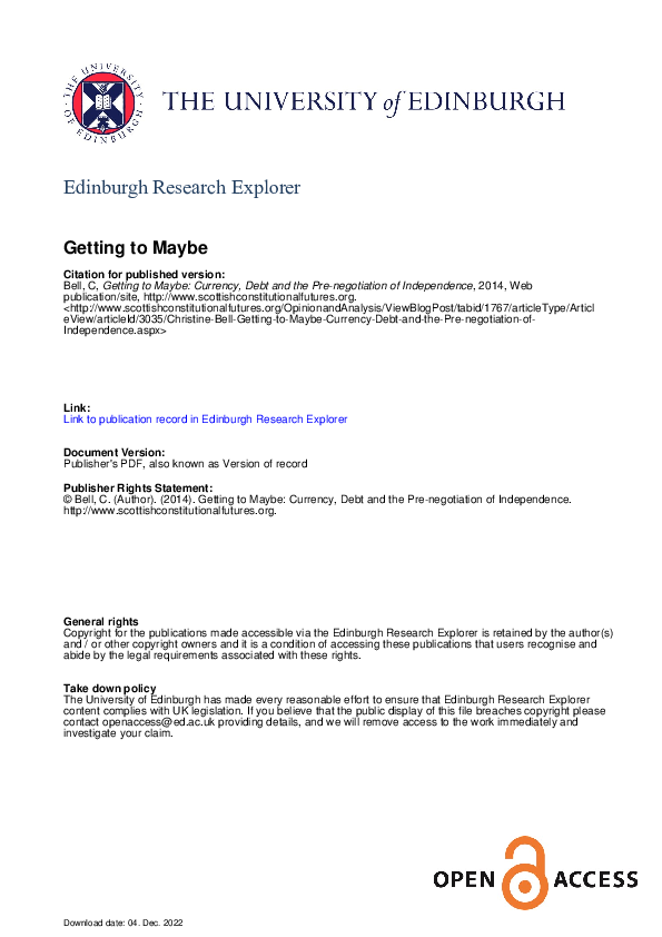 (PDF) Getting to Maybe