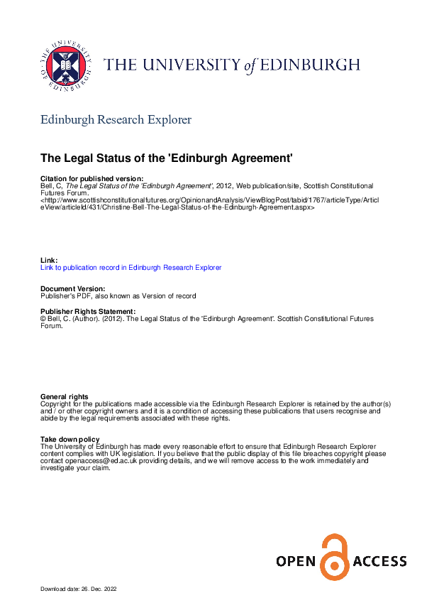 (PDF) The Legal Status of the 'Edinburgh Agreement