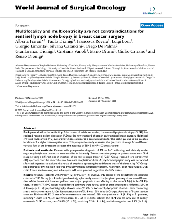 (PDF) Multifocality and multicentricity are not contraindications for ...
