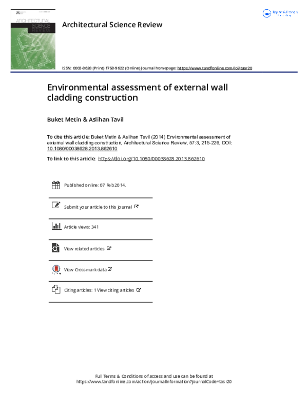 (PDF) Environmental assessment of external wall cladding construction