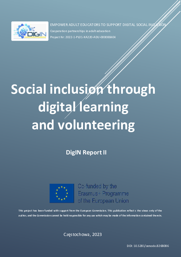 (PDF) Social inclusion through digital learning and volunteering: DigIN ...
