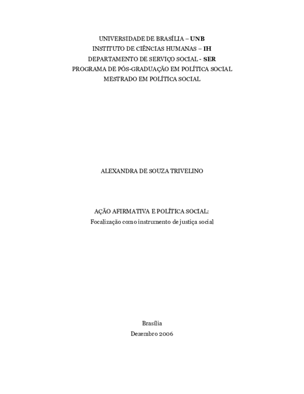 (PDF) Ação afirmativa e política social: focalização como instrumento ...