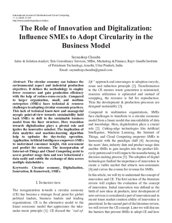 (PDF) The Role of Innovation and Digitalization