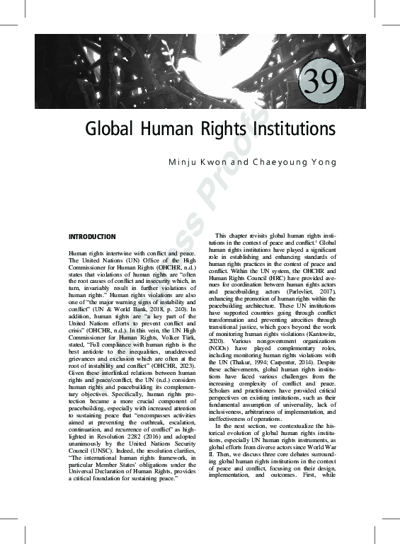 (PDF) Global Human Rights Institutions