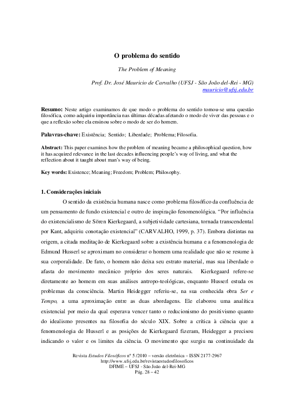 (PDF) O problema do sentido