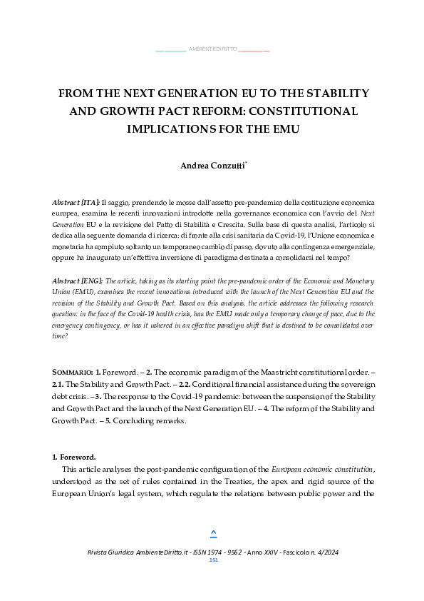 (PDF) From the Next Generation Eu to the Stability and Growth Pact ...