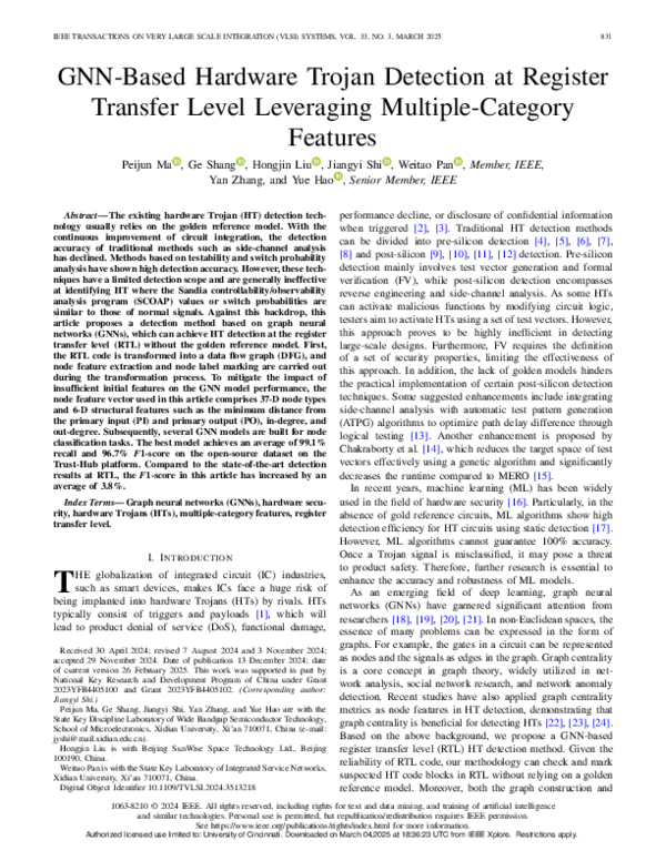 (PDF) GNN-Based Hardware Trojan Detection at Register Transfer Level ...