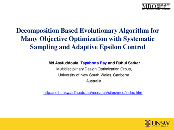 (PDF) A decomposition based evolutionary algorithm for many objective ...