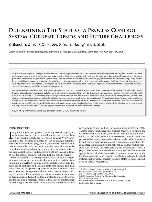 (PDF) Determining the state of a process control system: Current trends ...