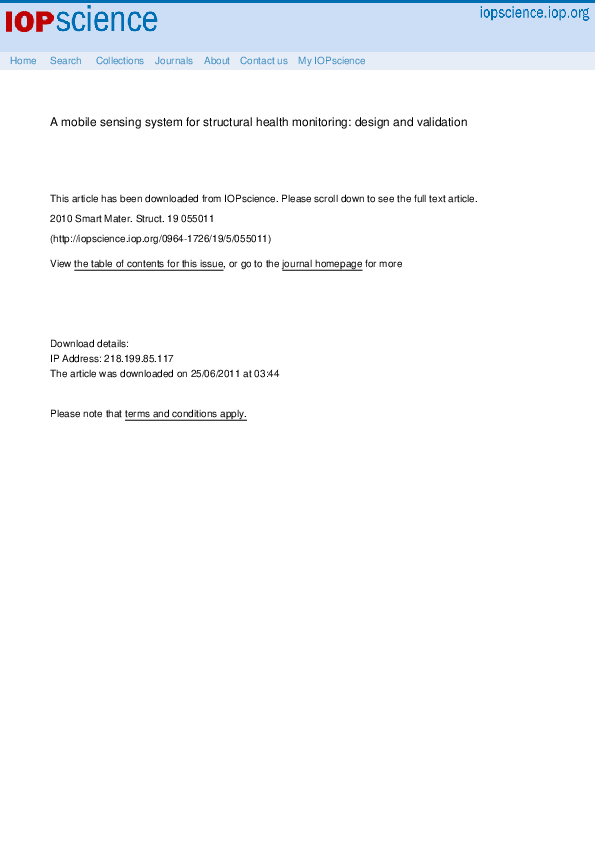 (PDF) A mobile sensing system for structural health monitoring: design ...