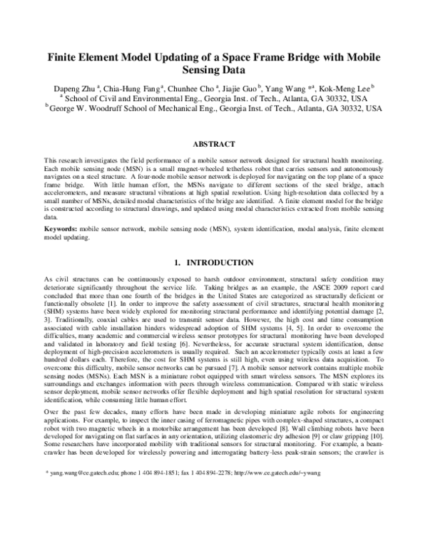 (PDF) Finite element model updating of a space frame bridge with mobile ...