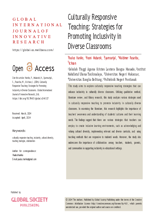 (PDF) Culturally Responsive Teaching Strategies for Promoting ...