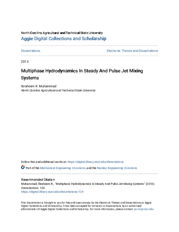 (PDF) Multiphase Hydrodynamics in Steady and Pulse Jet Mixing Systems