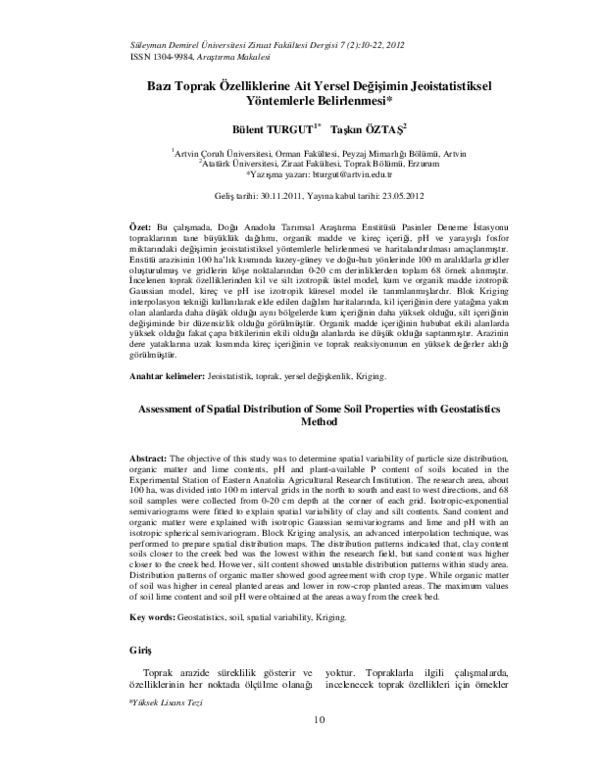 (PDF) Assessment of Spatial Distribution of Some Soil Properties with ...
