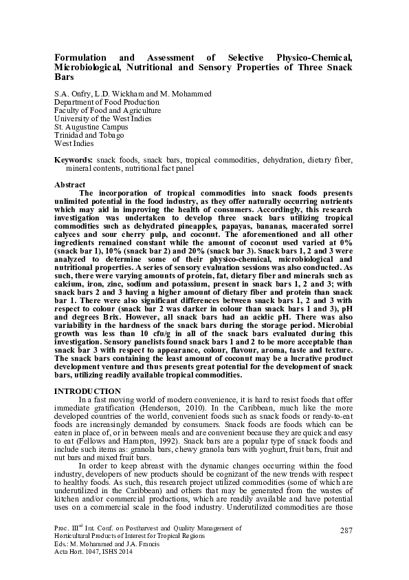 (PDF) Formulation and Assessment of Selective Physico-Chemical ...