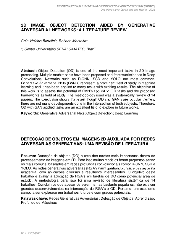 (PDF) 2D Image Object Detection Aided by Generative Adversarial ...