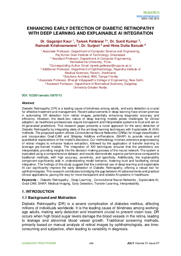 (PDF) ENHANCING EARLY DETECTION OF DIABETIC RETINOPATHY WITH DEEP ...