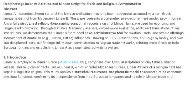 (PDF) Deciphering Linear A: A Structured Minoan Script for Trade and ...