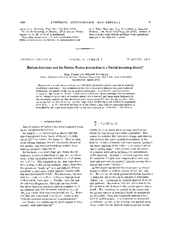 (PDF) Hadron Structure and the Parton-Parton Interaction in a Partial ...