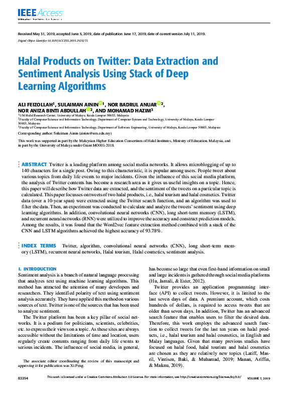 (PDF) Halal Products on Twitter: Data Extraction and Sentiment Analysis ...