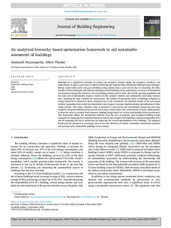 (PDF) An analytical hierarchy based optimization framework to aid ...